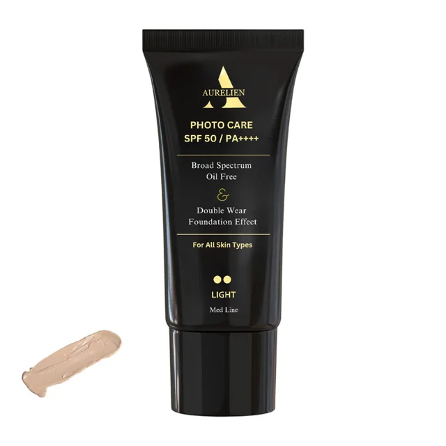 کرم ضد آفتاب رنگی اورلین با کاور کرم‌پودری (SPF 50) رنگ لایت (روشن) - فاقد چربی